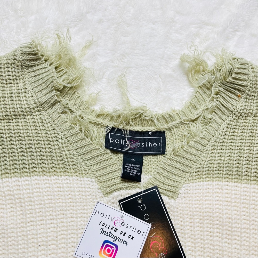 nwt Multi color Distressed Sweater - Picture 5 of 7